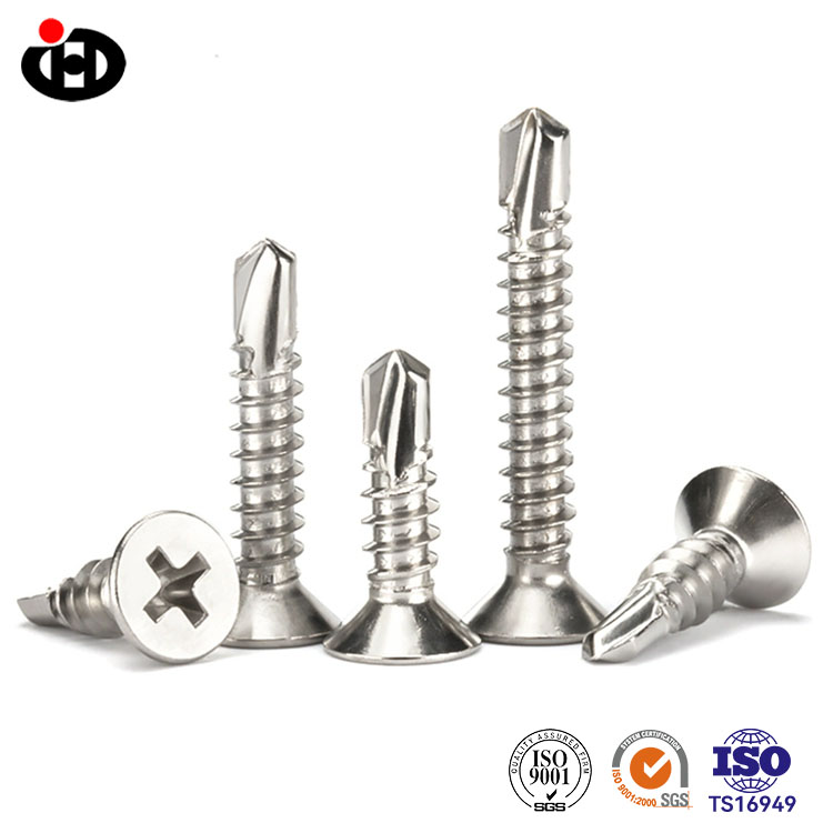 304 Aço inoxidável Crossunk Brill Brill Tail Self Tapping parafuso