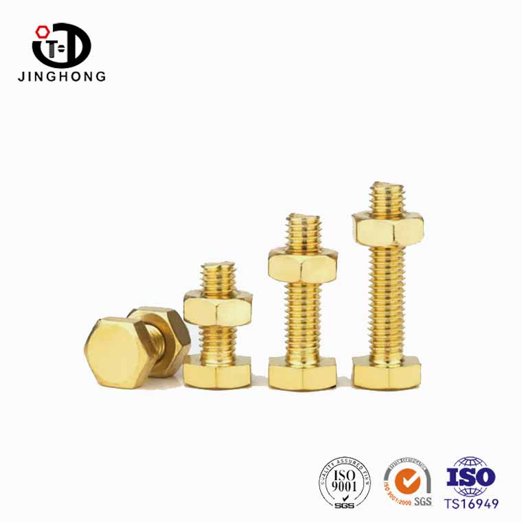 Parafusos hexáticos de bronze sólidos